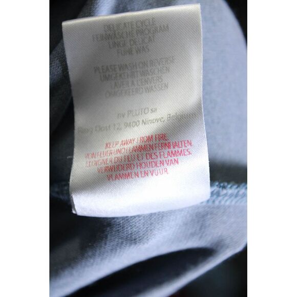 Pluto Women's Round Neck Sleeveless Fringe Lace Up Blouse Blue Size 36 - Picture 6 of 6